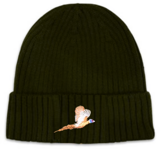 Green Flying Pheasant Beanie