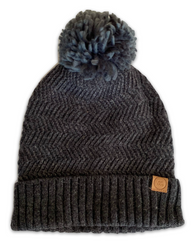 Mens Grey Bobble Hat