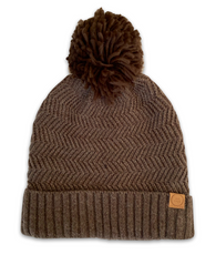 Unisex Brown Bobble Hat