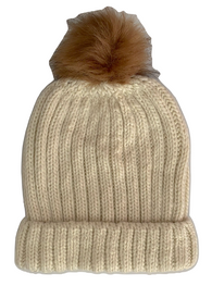 Ladies Cream Bobble Hat