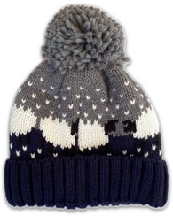 Blue & Grey Bobble Hat