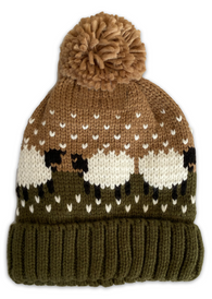 Green & Brown Bobble Hat