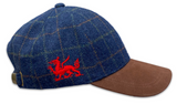 Welsh Dragon Navy Tweed Baseball