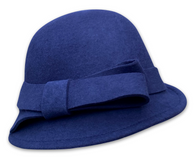 Ladies Navy Felt Bucket
