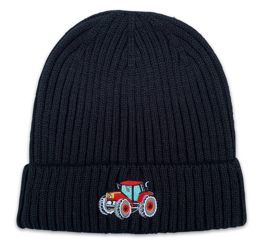 Black Tractor Beanie