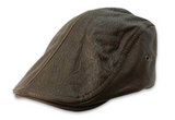 Brown Faux Leather Flat Cap