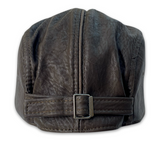 Brown Faux Leather Flat Cap