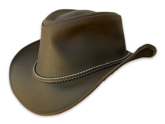 Cattleman Chocolate Leather Hat