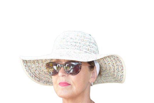 Ladies Crushable Sun Hat Pink Pattern