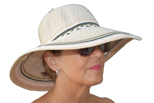 Ladies Wide Brim Multi coloured Sun Hat