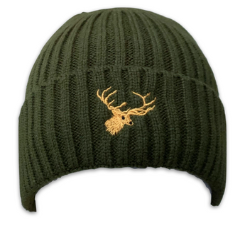 Stag Head wool mixed beanie one size (stretch elasticated)