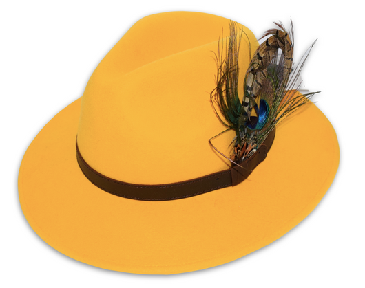 Yellow online fedora hat