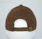 Brown Tweed Baseball Cap with Pheasant Embroidery (One Size) Adjustable