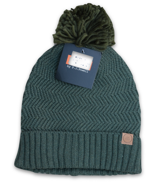 Mens green bobble hat shop