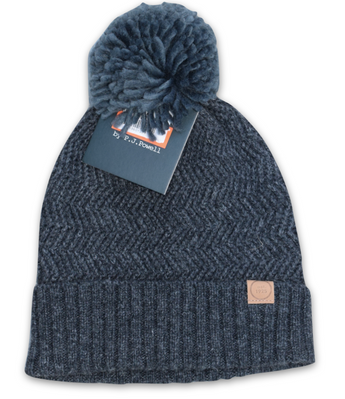 Mens Grey Bobble Hat