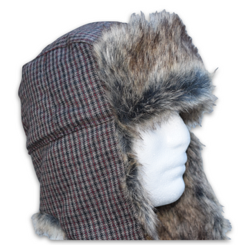 Brown Check Mens Trapper